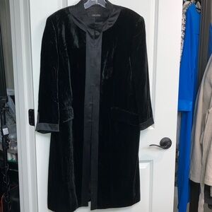 ESCADA 42 12 Black velvet and satin coat